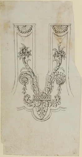 Design for the Decoration of the Barrel Tang Surround of a Firearm by Nicolas Noël Boutet, drawing, 1772-1830