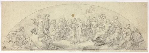 Wedding of Cupid and Psyche on Mount Olympus by Unknown Artist, drawing, 1845-1855