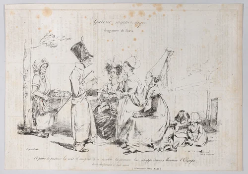 Mythological Gallery: Judgement of Paris by J. J. Grandville, print, 1824-1836