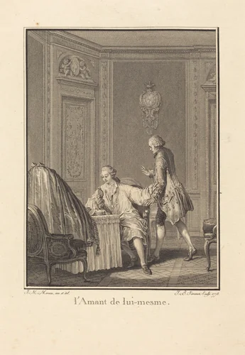 L'amant de lui-mesme by Jean-Baptiste Blaise Simonet, Jean-Michel Moreau the Younger, print, 1778