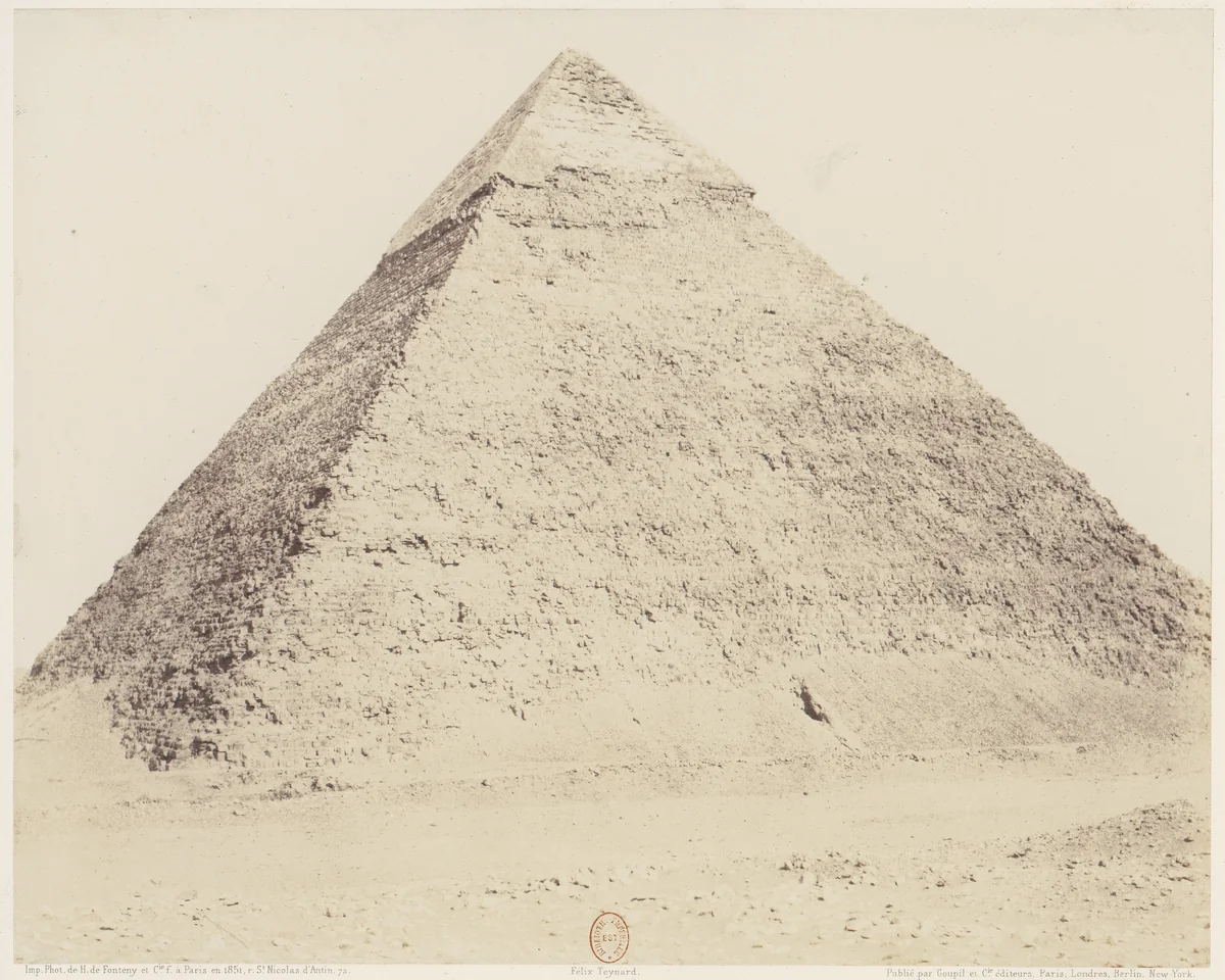 Djîzeh (Nécropole de Memphis), Pyramide de Chéphren by Félix Teynard, photograph, 1851-1852