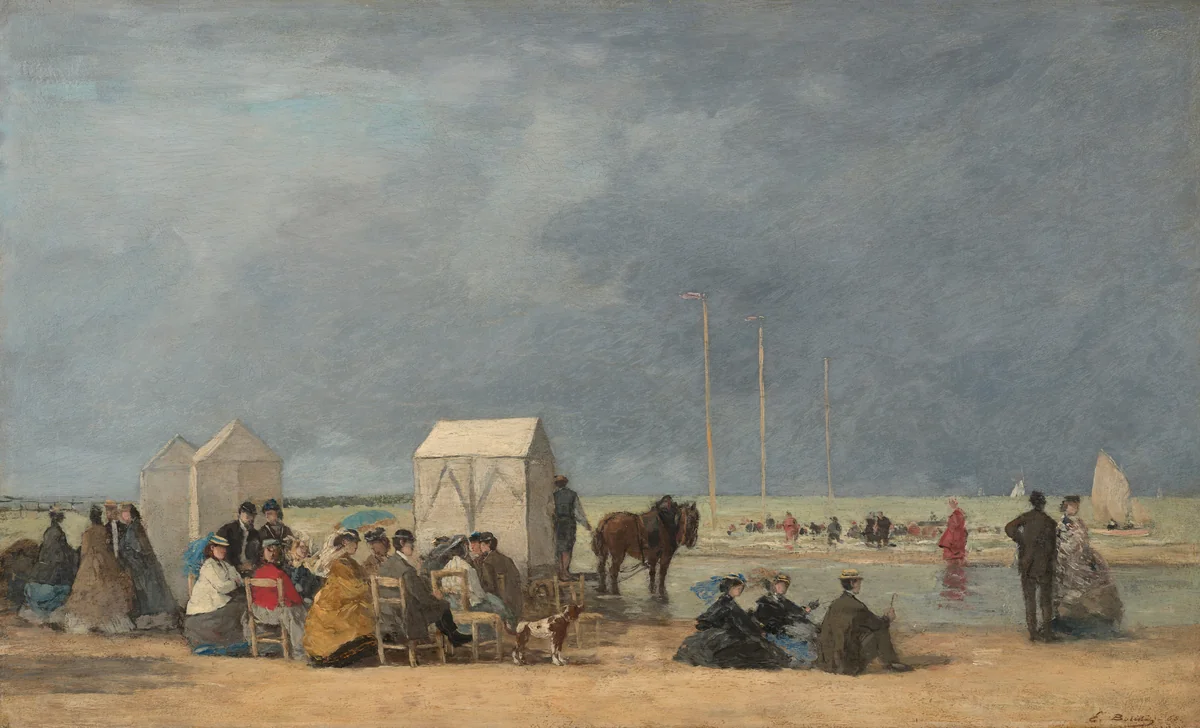 Bathing Time at Deauville by Eugène Boudin, painting, 1865