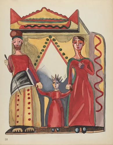Plate 28: The Holy Family: From Portfolio "Spanish Colonial Designs of New Mexico" by American 20th Century, index of american design, 1935-1942