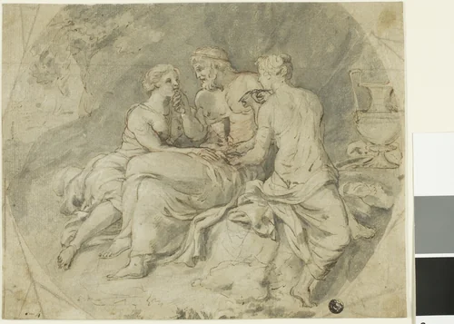 Lot and His Daughters by Charles Le Brun, drawing, 1600-1699