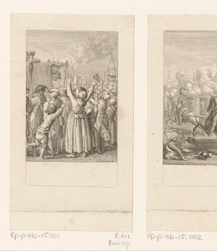 Terugkeer van stadhouder Willem V op 20 september 1787 by Daniel Nikolaus Chodowiecki, print, 1788