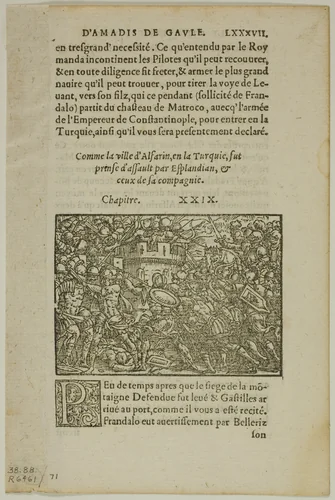 Leaf from Amadis de Gaule, plate 71 from Woodcuts from Books of the XVI Century by Unknown Artist, print, 1560