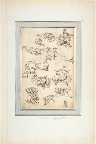 Various Ornamental Designs by anonymous, drawing, 1800-1900