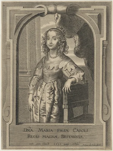 Mary, Wife of William II of Orange by Pieter de Jode Anthony van Dyck, print, 1641