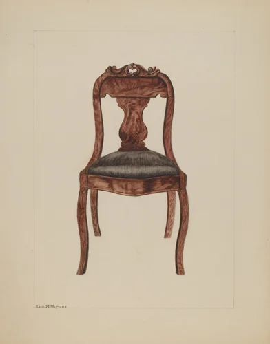 Fiddle-back Chair by Edith Magnette, index of american design, 1937
