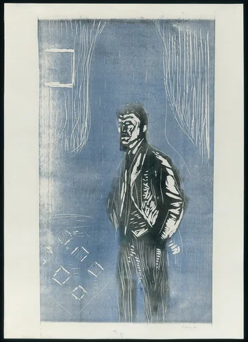 Self-Portrait in Moonlight by Edvard Munch, print, 1904-1906