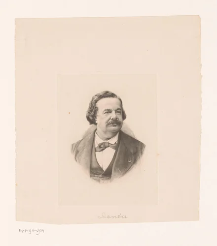 Portret van Edouard Dentu by Louis Le Nain, print, 1861-1911