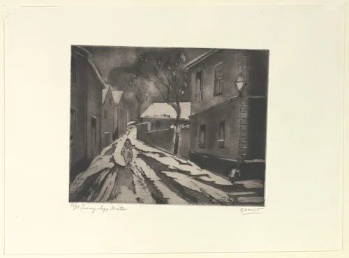 Quincy-Ségy, Winter by Emil Ganso, print, 1929