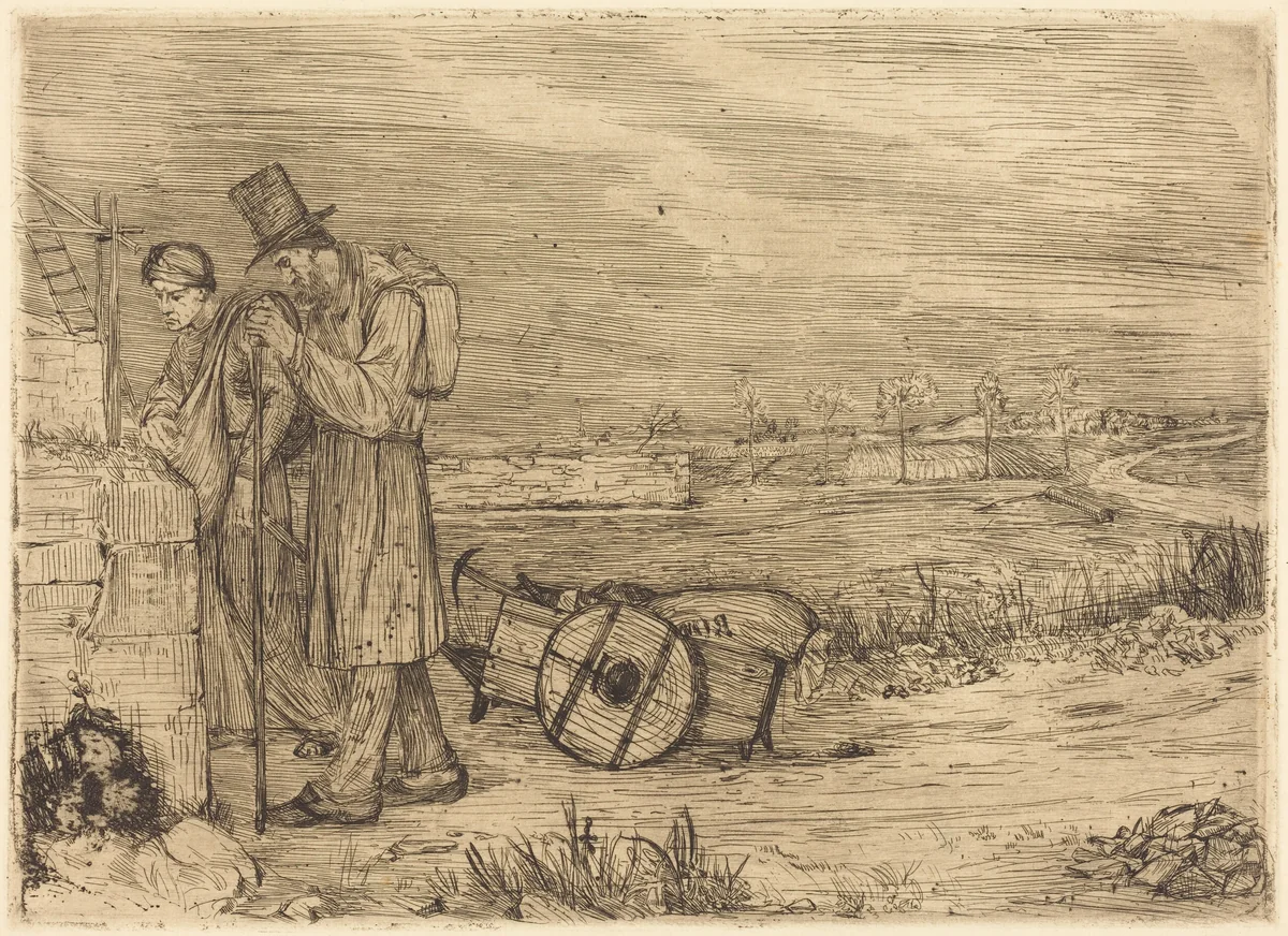 Vagabonds of Montrouge (Les vagabonds de Montrouge) by Alphonse Legros, print, 1837-1911