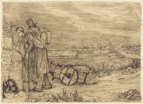 Vagabonds of Montrouge (Les vagabonds de Montrouge) by Alphonse Legros, print, 1837-1911