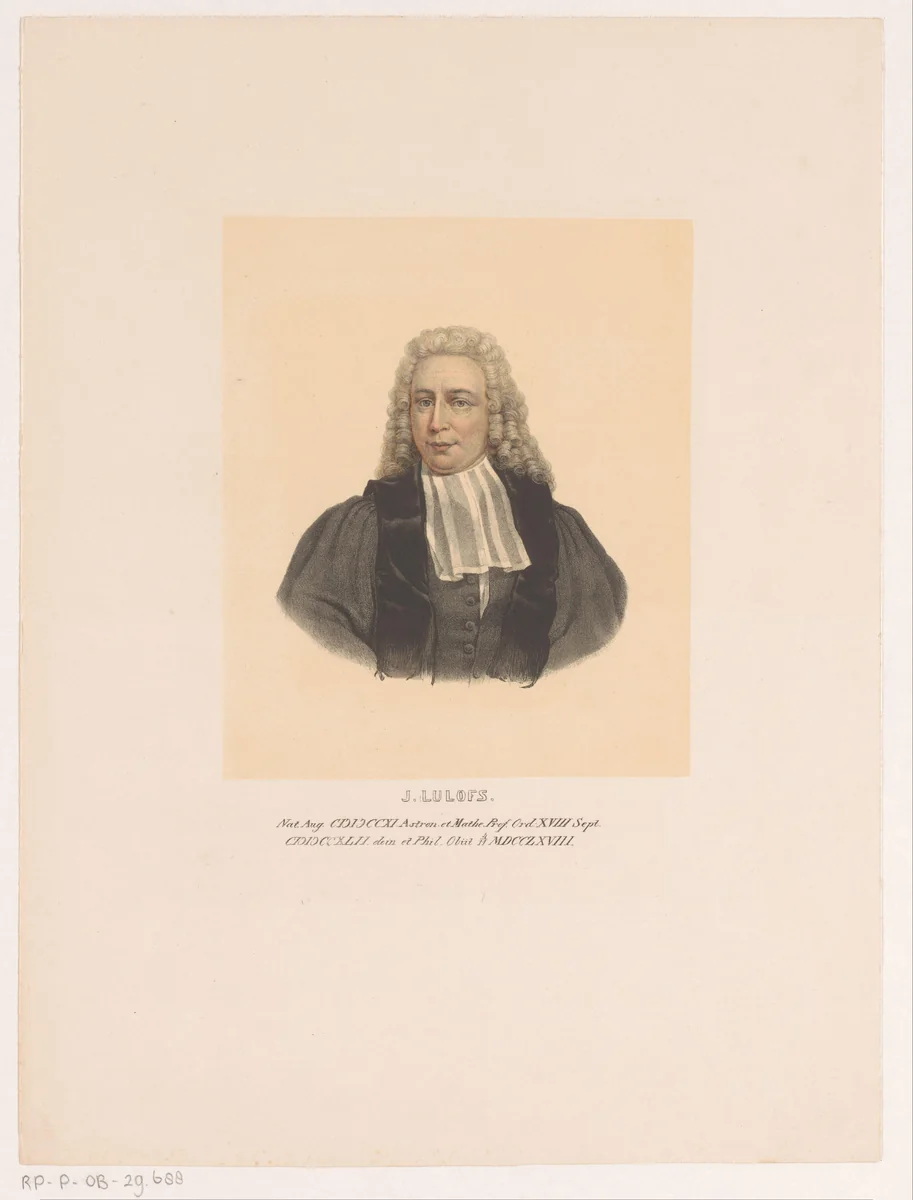 Portret van Johannes Lulofs by Leendert Springer, print, 1850