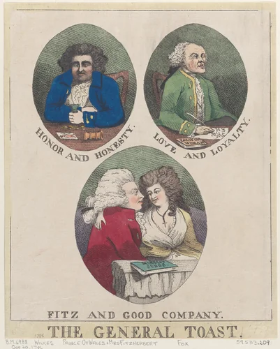The General Toast: Honor and Honesty, Love and Loyalty, Fitz and Good Company by anonymous, print, 1786