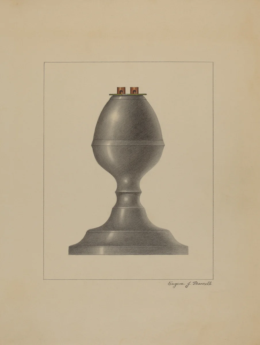 Lamp by Eugene Barrell, index of american design, 1935-1942