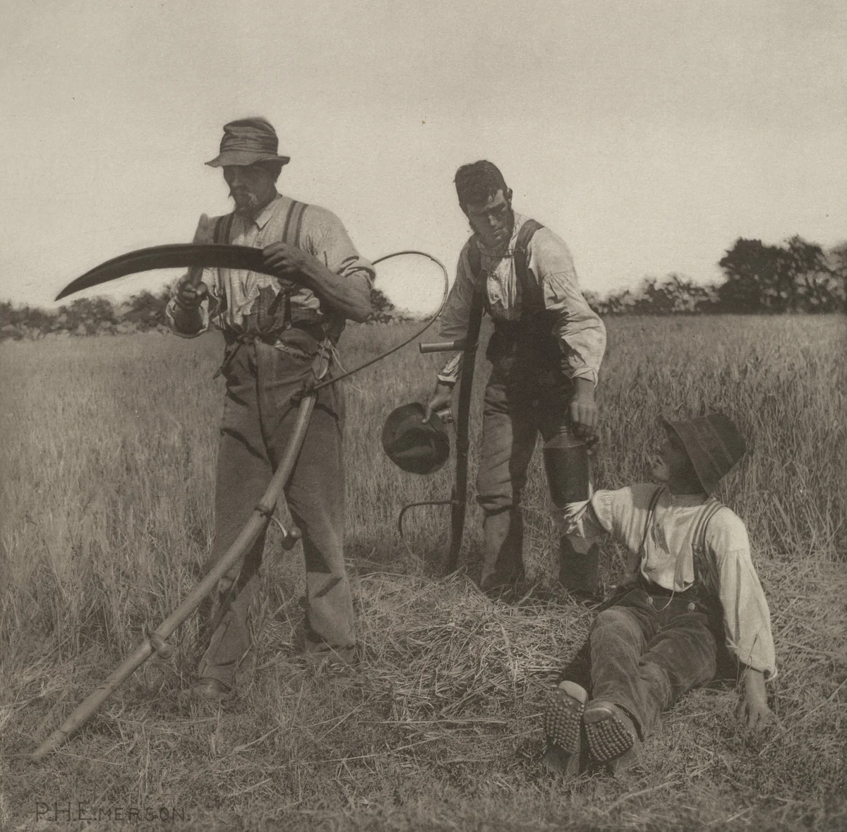 In the Barley Harvest by Peter Henry Emerson, photograph, 1888
