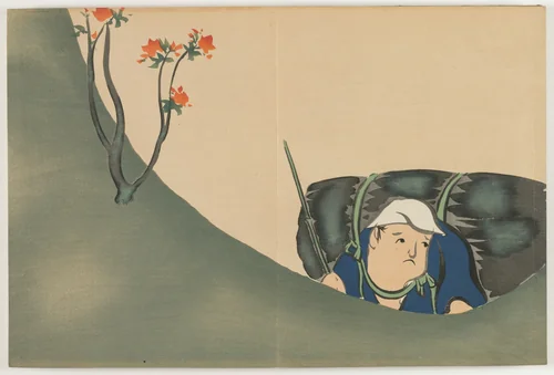 Flowers of a Hundred Worlds (Momoyogusa): Woodcutter (Shomu) by Kamisaka Sekka, book, 1910-1911