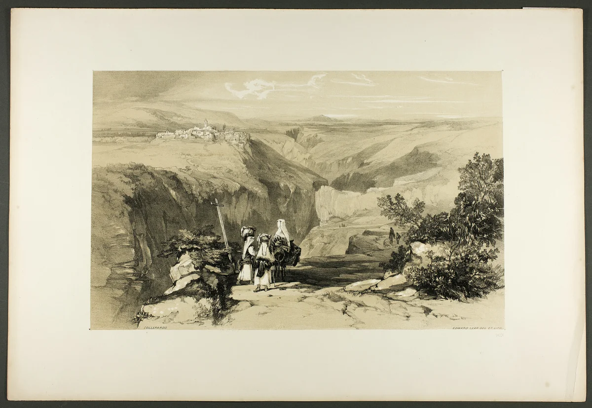 Collepardo by Edward Lear, print, 1841
