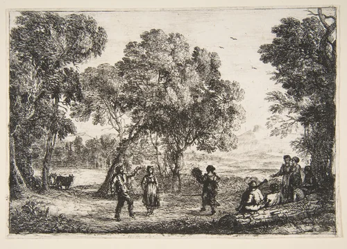 The Country Dance (Small Plate) by Claude Lorrain, print, 1632-1642