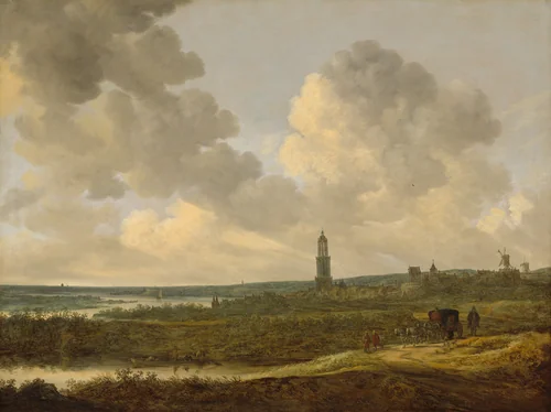 View of Rhenen by Jan van Goyen, painting, 1646