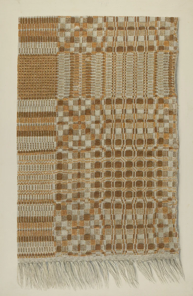 Woven Coverlet by Lucille Lacoursiere, index of american design, 1938