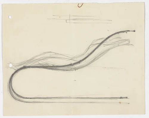 Reclining Chair without Arms (Elevation sketch with figure) by Ludwig Mies van der Rohe, mies van der rohe archive, 1926