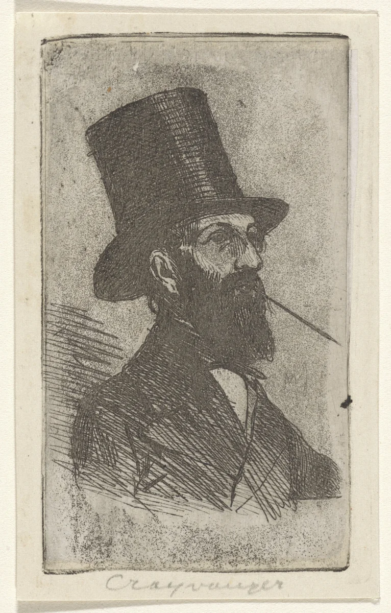 Portret van Reinier Craeyvanger by Jan Weissenbruch, print, 1849