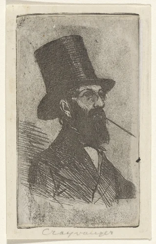 Portret van Reinier Craeyvanger by Jan Weissenbruch, print, 1849