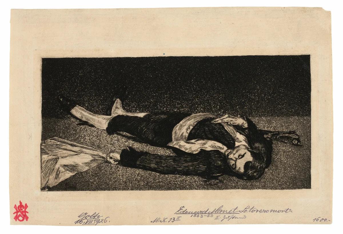Dead Toreador by Édouard Manet, print, 1867-1868