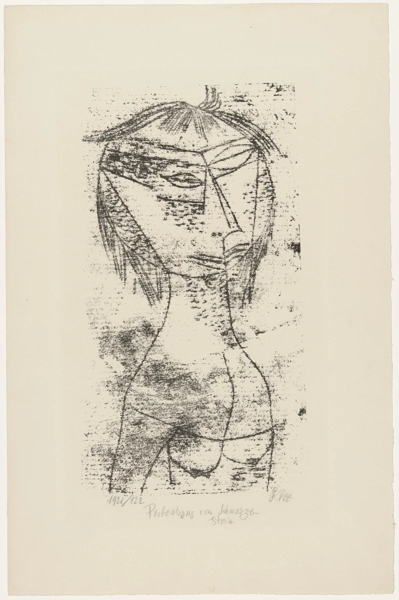 Saint of the Inner Light (Die Heilige vom innern Licht) for the portfolio New European Graphics, 1st Portfolio: Masters of the Staatliches Bauhaus, Weimar (Neue europäische Graphik, 1. Mappe: Meister des Staatlichen Bauhauses in Weimar) by Paul Klee, print, 1921