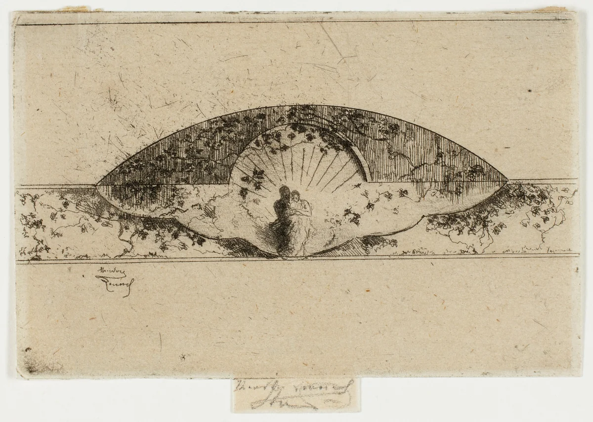 Jupiter and Alcmene Medallion, Sketch for Decoration of a Frame by Theodore Roussel, print, 1907-1908