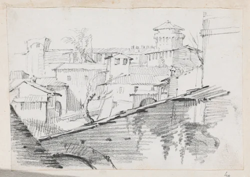 The Forno inside the Walls of the Vatican by Joseph-Marie Vien, drawing, 1744-1750