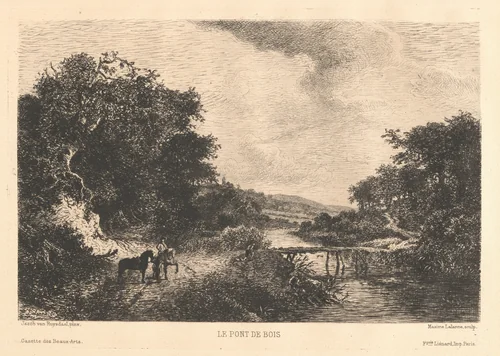 Le Pont de Bois by Maxime Lalanne, Jacob van Ruisdael, print, 1873