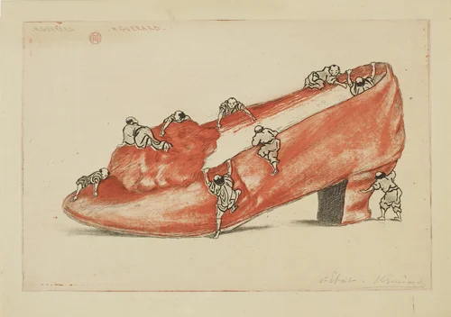 The Assault of the Shoe by Henri Charles Guérard, print, 1888