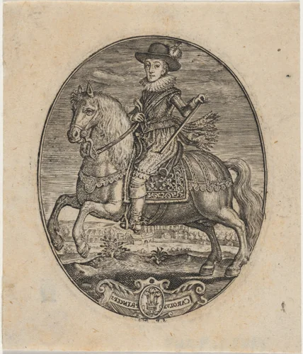 Charles I, King of England, On Horseback by Simon van de Passe, print, 1595-1647