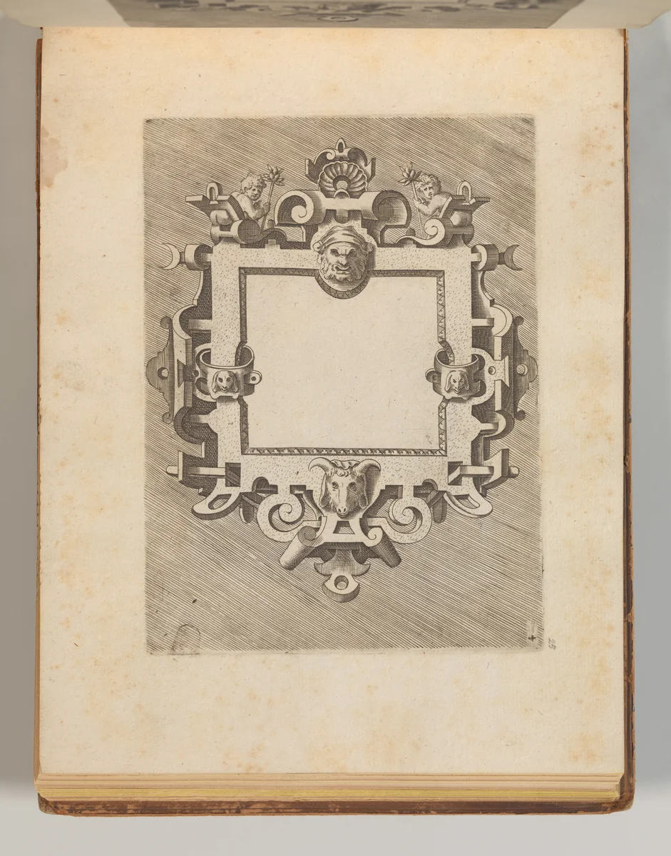 Targhe ed altri ornati di varie e capricciose invenzioni (Cartouches and other ornaments of various and capricious invention, page 33) by Hans Vredeman de Vries, book, 1773