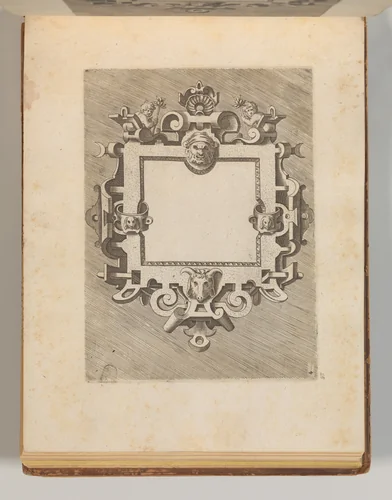 Targhe ed altri ornati di varie e capricciose invenzioni (Cartouches and other ornaments of various and capricious invention, page 33) by Hans Vredeman de Vries, book, 1773