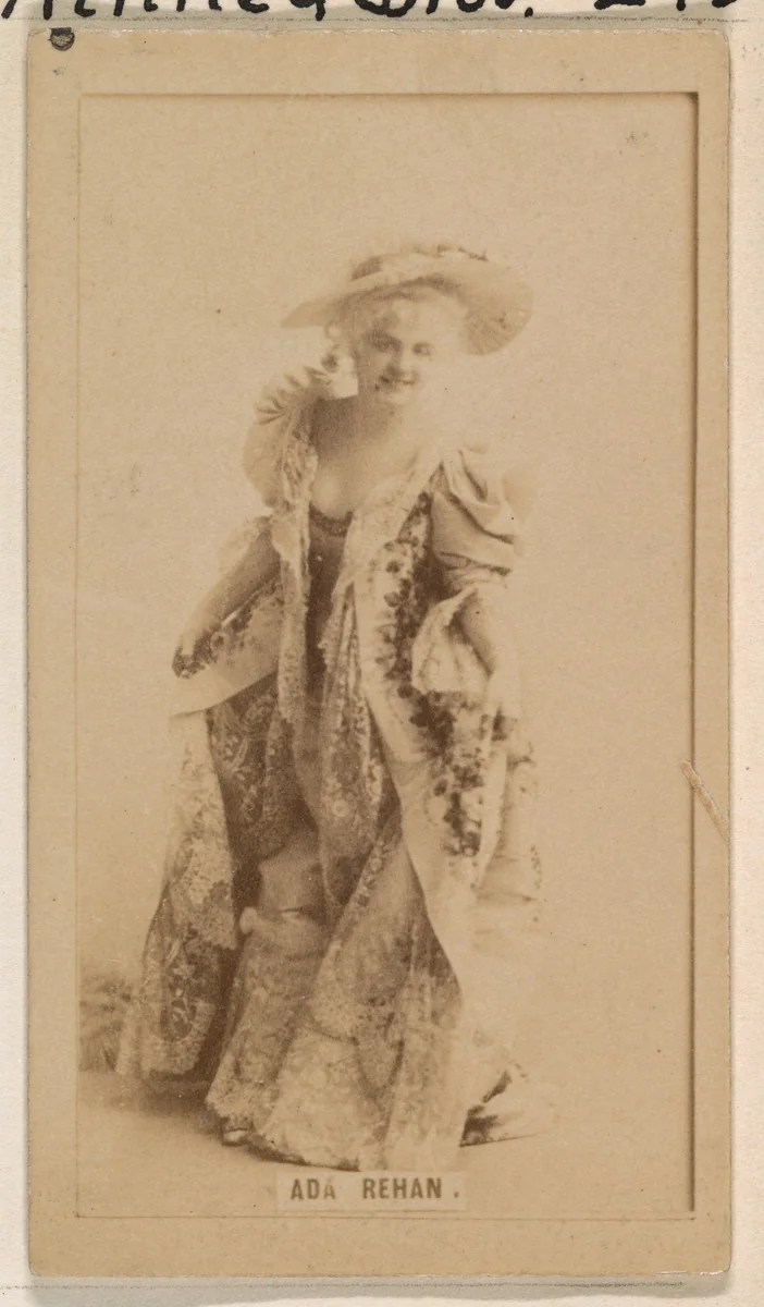 Ada Rehan, from the Actresses series (N245) issued by Kinney Brothers to promote Sweet Caporal Cigarettes by Kinney Brothers Tobacco Company, photograph, 1890