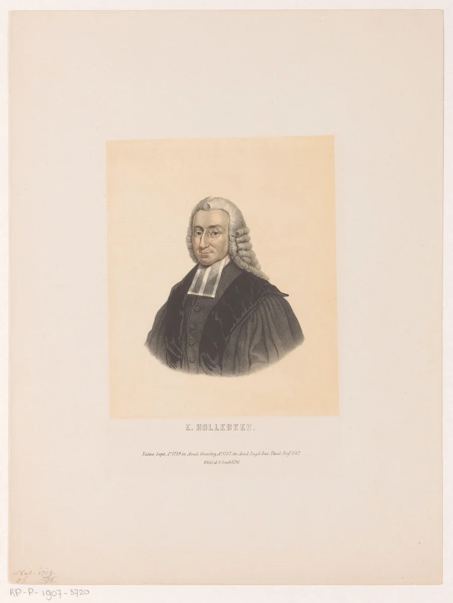 Portret van Ewald Hollebeek by Leendert Springer, print, 1850