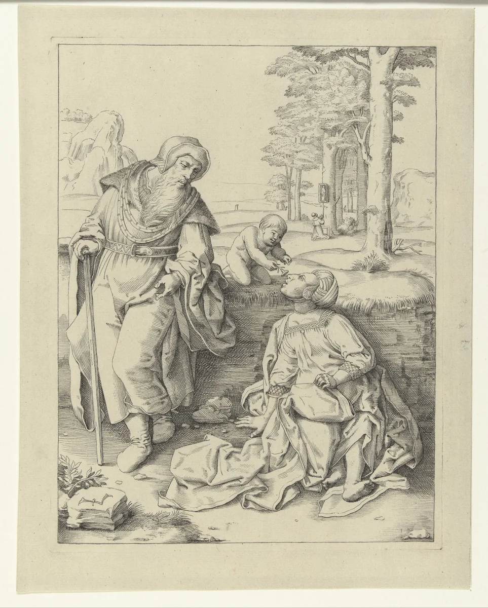 De heilige familie by Unknown, drawing, 1583-1649