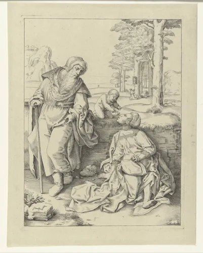 De heilige familie by Unknown, drawing, 1583-1649