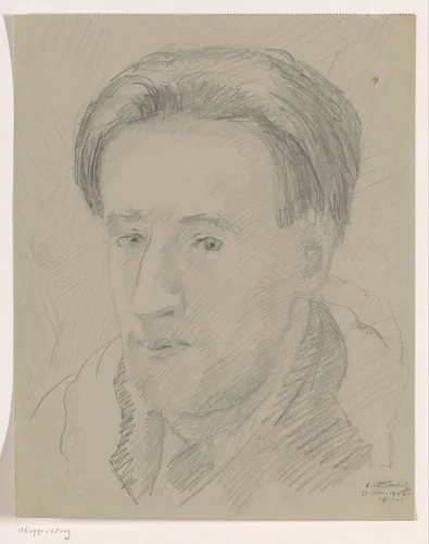 Zelfportret: B-1-1, 30 januari by Cor van Teeseling, drawing, 1942