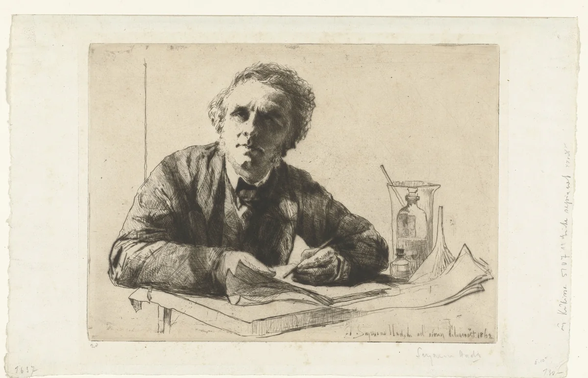 Zelfportret van Francis Seymour-Haden by Francis Seymour-Haden, print, 1862