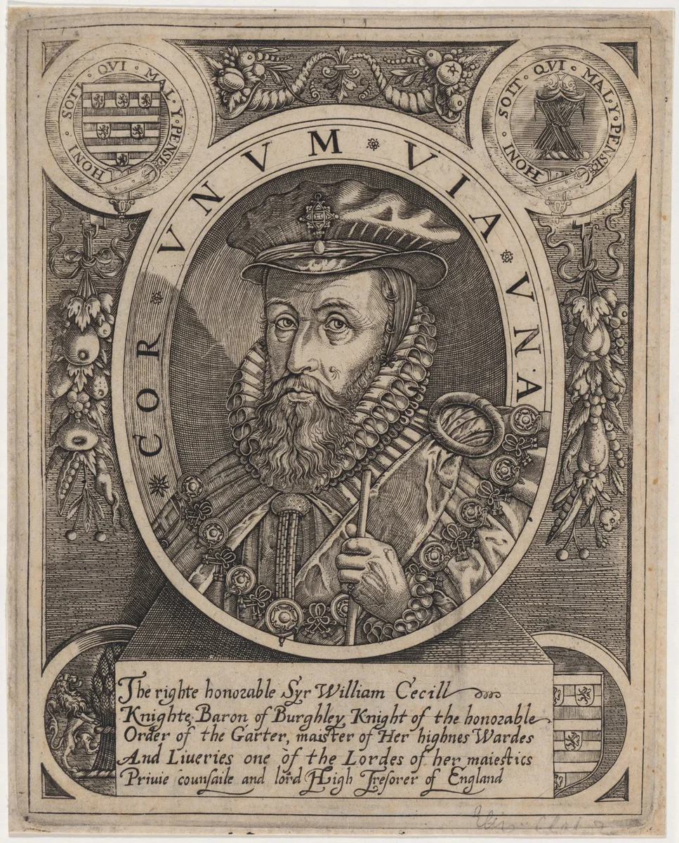 William Cecil, First Baron Burghley by William Rogers, print, 1589-1669