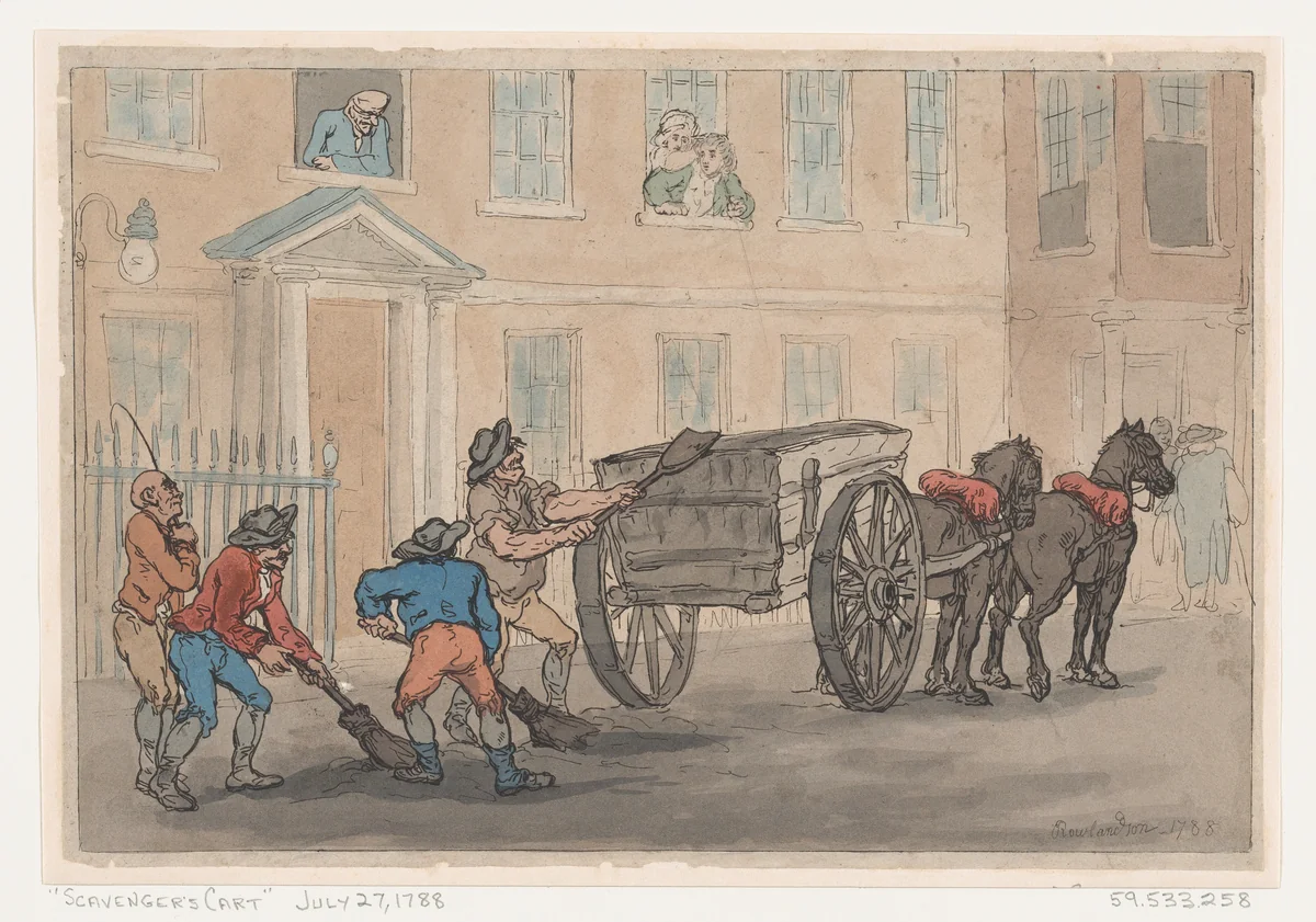 Scavenger's Cart by Thomas Rowlandson, print, 1788