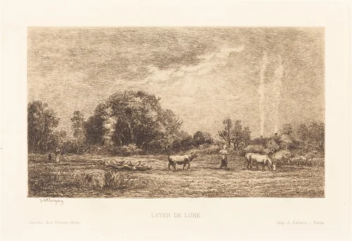 Rising Moon (Lever de lune) by Charles-François Daubigny, print, 1861