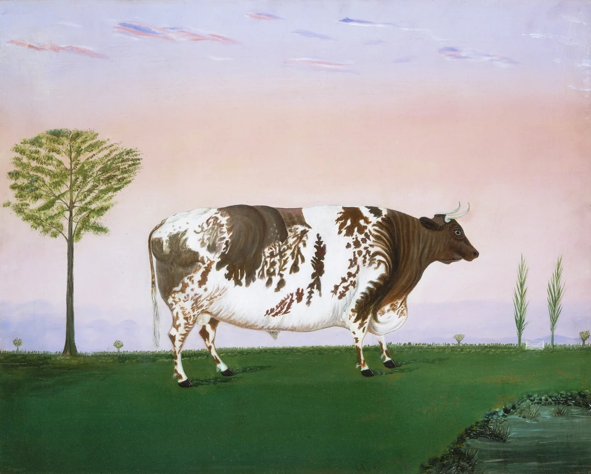 Prize Bull by H. Call, painting, 1876