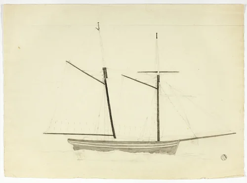 Whaler by Nicholas Pocock, drawing, 1760-1821